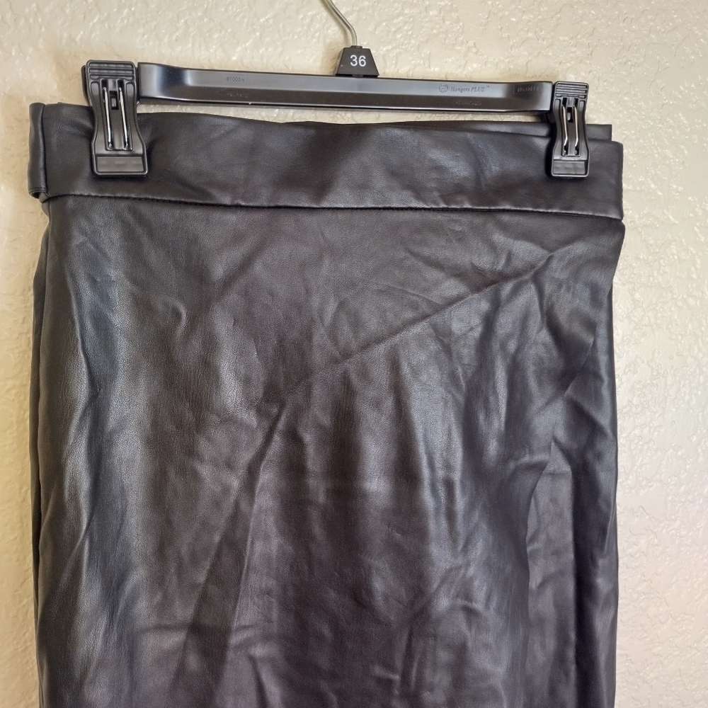 NWT MDNT:45 Faux Leather high-waisted wrap skirt SZ S - Picture 3 of 11